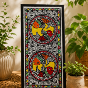 Twin Fish Harmony Madhubani Frame