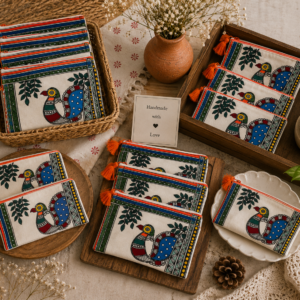 Handmade Bird Print Pouch Collection