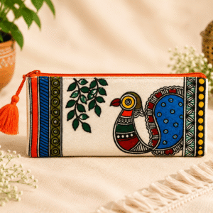 Tribal Bird Zip Pouch – Tassel Edition