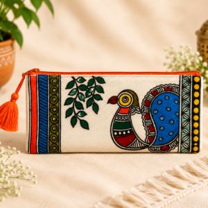 Tribal Bird Zip Pouch – Tassel Edition